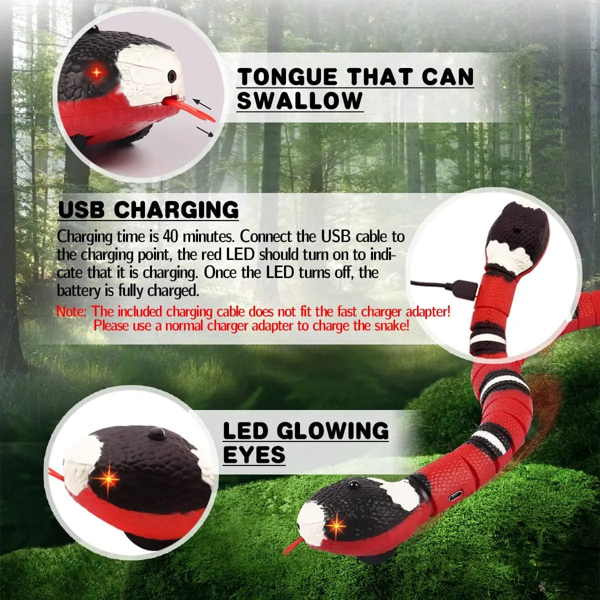 Smart Sensing Interactive Snake Toy - Petsofsweden