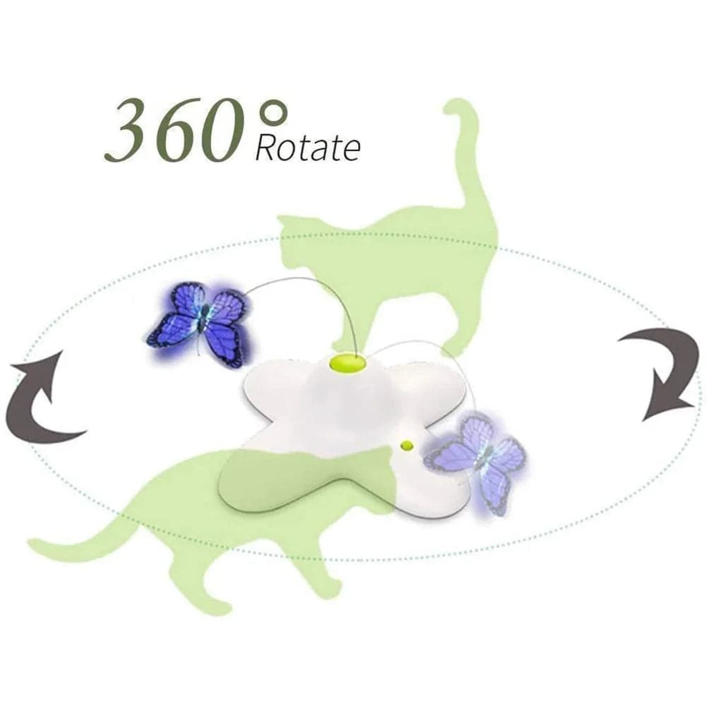 Interactive Rotating Butterfly Cat Toy - Petsofsweden