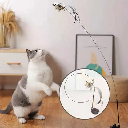 Self Interactive Cat Stick: Feather Bird Toy