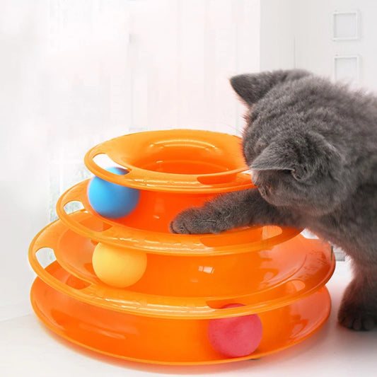 Tri-Level Cat Activity Tower with Spinning Ball